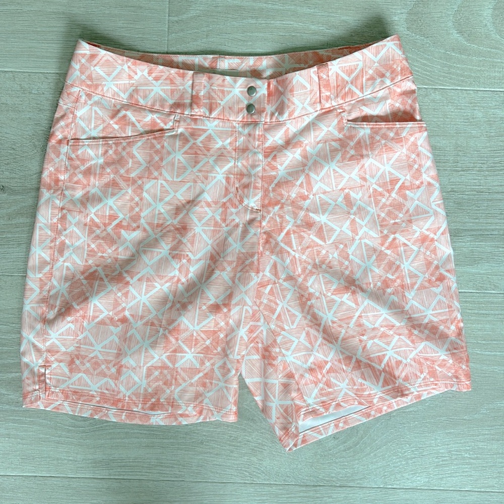 Adidas Women’s Golf Shorts Orange/White Pattern size 4